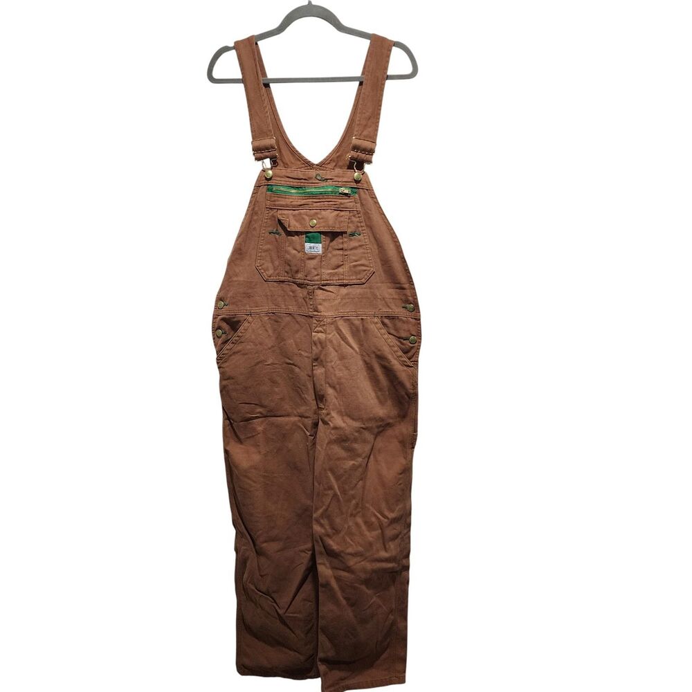 Liberty Men's Brown Duck Canvas Bib Overalls 36x30 Workwear‎ Carpenter Farm 12oz